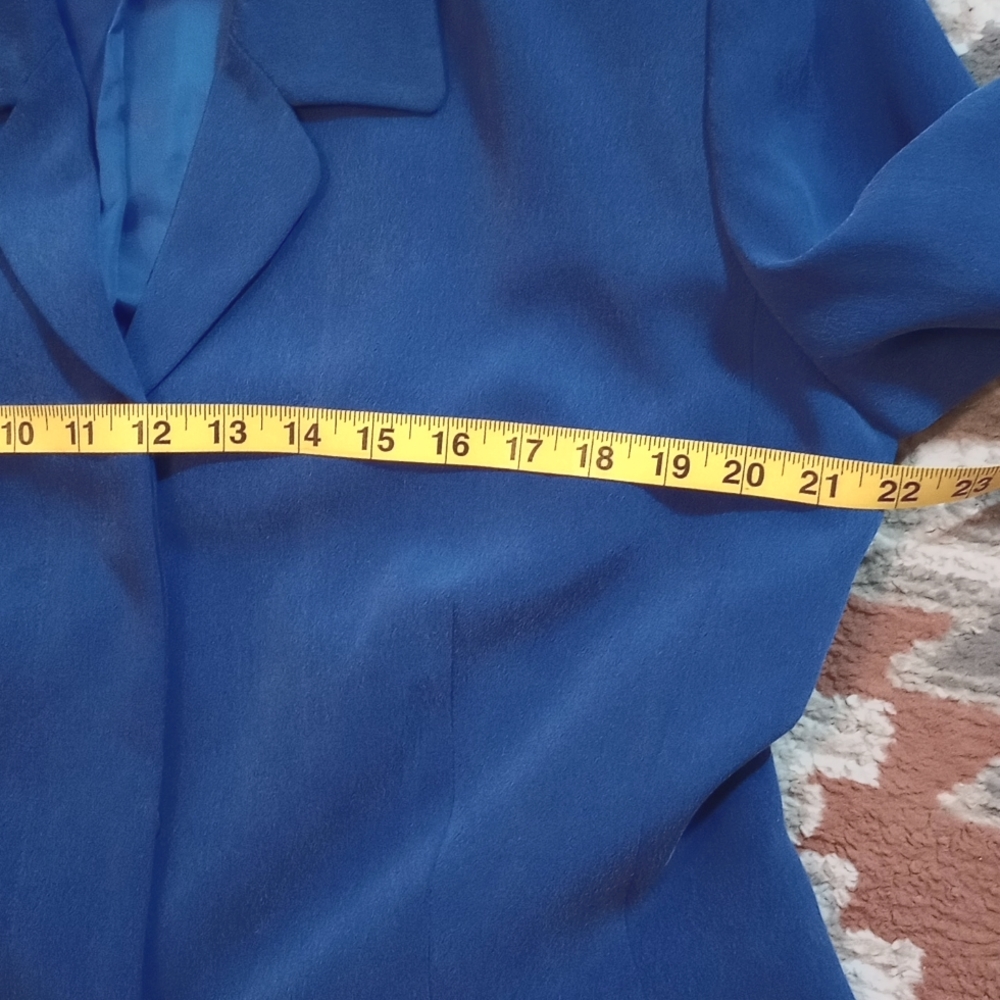 Silk Jacket, longline LARGE vintage 80s/90s blazer - Picture 6 of 9